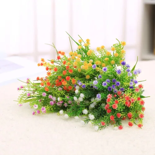 Vista 3 de Flores artificiales Sven Home, 6 paquetes de flores artificiales, flores aliento de bebé artificiales, plástico, sintéticas, arbustos, plantas