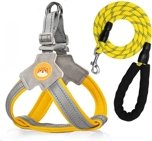 Vista 10 de Arnés para perro sin tirones con acolchado de malla transpirable, tiras reflectantes, diseño a prueba de escapes, ajuste rápido para entrenar