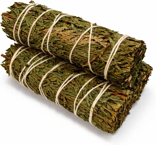 Vista 6 de Ancient Veda Manojos de salvia negra de 4 pulgadas con guía de inicio, salvia floral orgánica para limpieza del hogar, paquete grande de palos