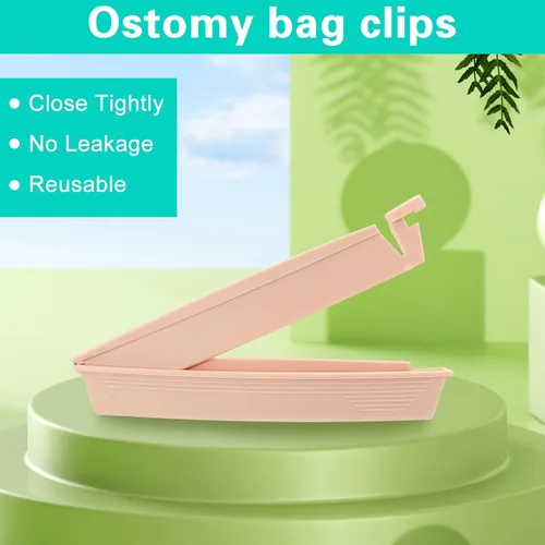 Vista 3 de 10 clips para bolsas de ostomía, abrazaderas de bolsa drenables a prueba de fugas, clip de sellado de cierre de cola reutilizable, suministros