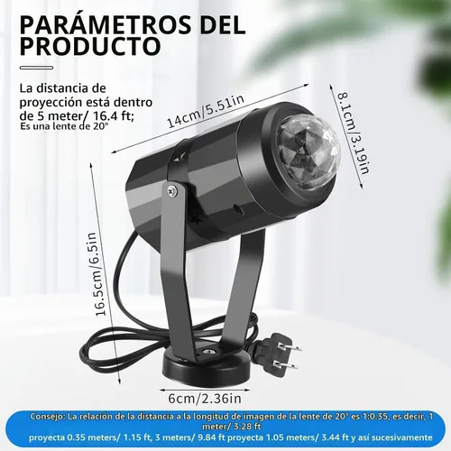 Vista 2 de Riakrum 6 piezas de luz de proyector de olas oceánicas, luz LED de efecto