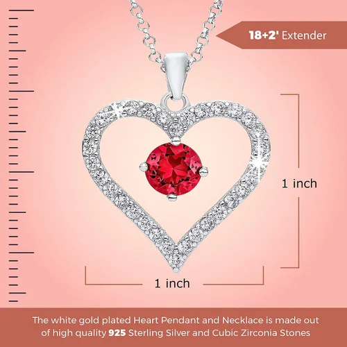 Vista 4 de Sash & Soph Collar de corazón infinito para mujer, collar de corazón de plata de ley 925 para novia, colgante de corazón de amor en cadena de 18