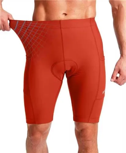 Vista 3 de Bikewa - Pantalones cortos de ciclismo para hombre, con acolchado 3D, para ciclismo de carretera o montaña, FPU 50+, bolsillos con cremallera