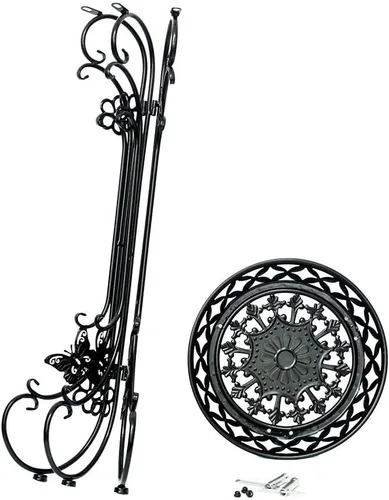 Vista 6 de Paquete de 2 soportes de metal para plantas en maceta, soportes altos para macetas para interiores y exteriores, estante decorativo para plantas
