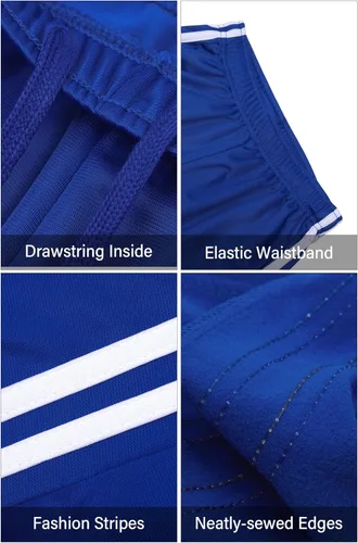 Vista 3 de Resinta Paquete de 4 pantalones deportivos con forro polar y parte inferior abierta para niños, pantalones deportivos con bolsillos y cordón