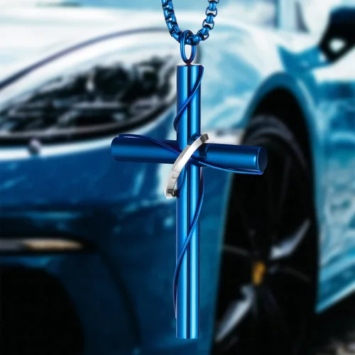 Vista 10 de Collar de cruz para espejo retrovisor de coche, accesorios para colgar, colgante para hombres y mujeres, adorno de cruz cristiana, dije de Jesús