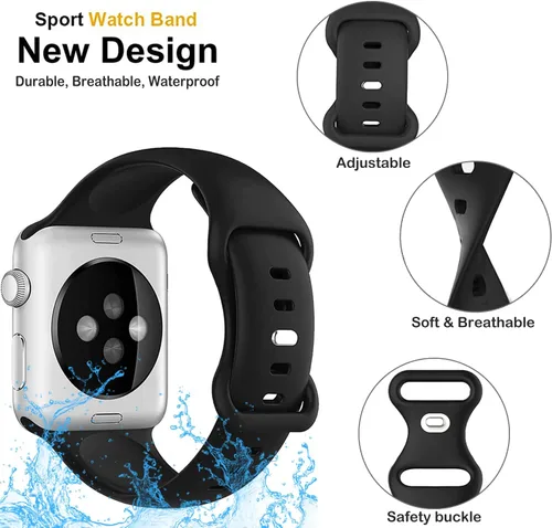 Vista 3 de Brigtlaiff Paquete de 8 correas compatibles con Apple Watch de 1.496 pulgadas, 1.575 pulgadas, 1.614 pulgadas, 1.654 pulgadas, 1.732 pulgadas, 1.772