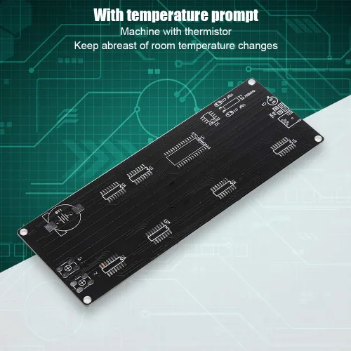 Vista 6 de Kit de reloj digital LED compacto, kit de reloj electrónico de celosía digital de 5 V con apariencia acrílica con aviso de temperatura