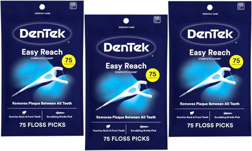 Vista 14 de DenTek Complete Clean - Púas de hilo dental de fácil alcance, sin romper y sin triturar, 75 unidades (el paquete puede variar) Dental Flossers