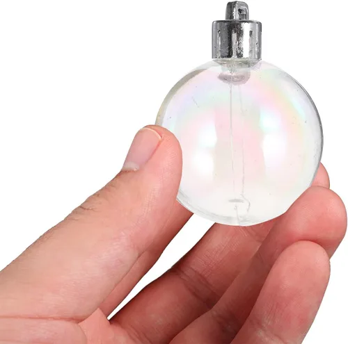 Vista 6 de Gadpiparty 12 adornos de bolas de Navidad iridiscentes, bolas de plástico blanco de 1.5 pulgadas, bolas de árbol de Navidad para bricolaje, fiesta
