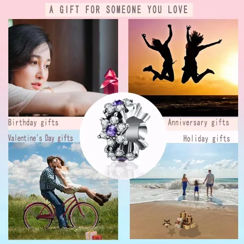 Vista 5 de Abalorios de plata de ley 925 para pulseras Pandora, regalos de joyería para mujer y niña.