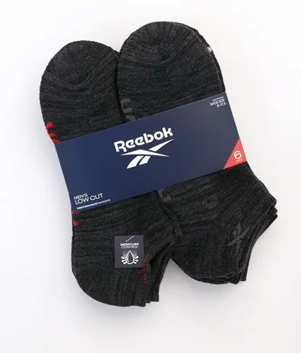Vista 2 de Reebok Calcetines de cojín básicos transpirables de corte bajo para hombre (paquete de 6)