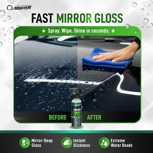 Vista 2 de Nanoskin Espray de grafeno cerámico para detalle 16 oz – Detalle rápido sin agua hidrofóbico para el detalle del automóvil Extiende ceras