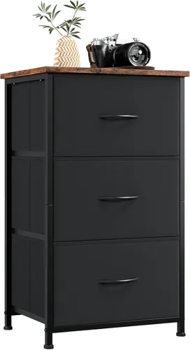 Vista 30 de Somdot - Cómoda para dormitorio con 3 cajones, organizador de almacenamiento con cajones de tela con contenedores de tela removibles para armario