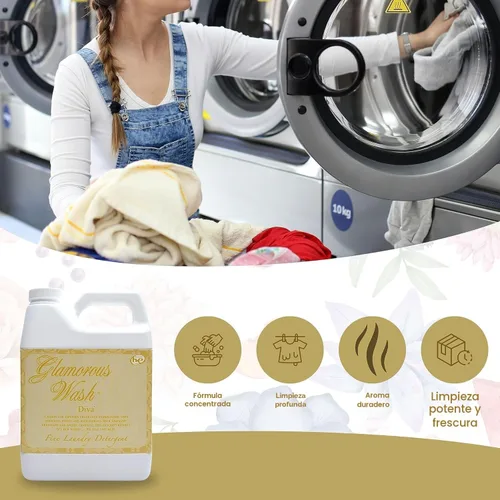 Vista 4 de Tyler Glam Wash Detergente para Ropa, Diva 454g, Líquido, 16 FL Oz HE Safe con Bolsita, Autoglam, Bentleygift Pluma Quitamanchas