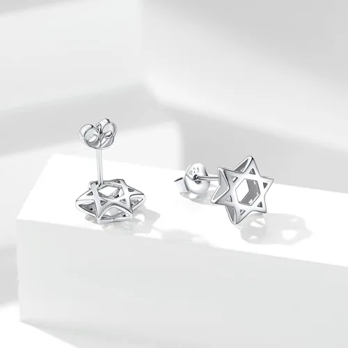 Vista 9 de Silvora Aretes de plata de ley con estrella de DavidOjo de Horus para mujeres, adolescentes y niñas, delicado embalaje de regalo