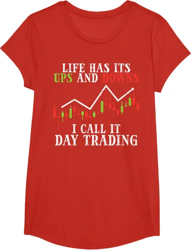 Vista 39 de Life Ups And Downs Day Trading Crypto Stock Market Trader T-Shirt, Negro