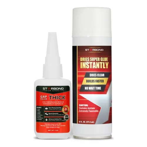 Vista 8 de Starbond Kit Pro de Pegamento Super Grueso (59 ml) – Adhesivo CA (Adhesivo de Cianoacrilato) para Rellenar Espacios – con Tapa Resistente a