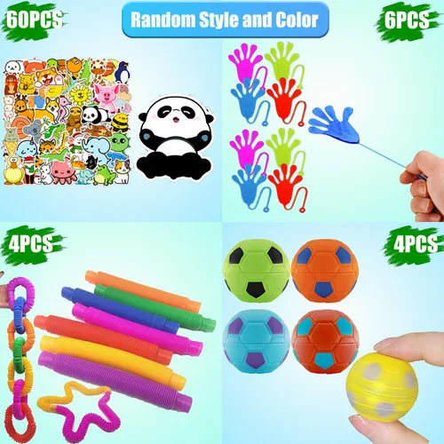 Vista 4 de 118 piezas de juguetes fidget para niños, paquete de juguetes sensoriales antiestrés, regalos de fiesta para niños con ansiedad, autismo, TDAH