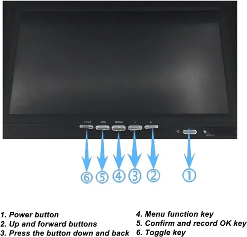Vista 5 de Monitor de cámara de respaldo, 7 pulgadas digital TFT LCD color del coche pantalla de visión trasera DC 9V a 35v pantalla de cámara