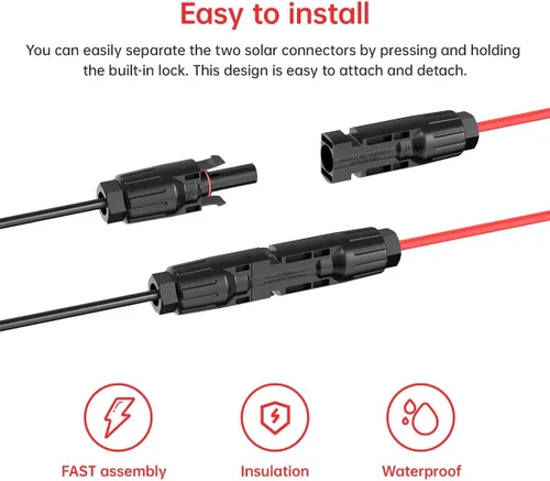 Vista 3 de ELFCULB Cable de carga solar de 10AWG a XT60, cable de extensión de panel solar para estación de energía portátil, River 600, generador solar
