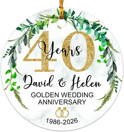 Vista 15 de Primera Navidad en nuestro nuevo hogar 2025, regalo de boda para recién casados, decoración de árbol de Navidad, nuevo propietario de casa, adorno