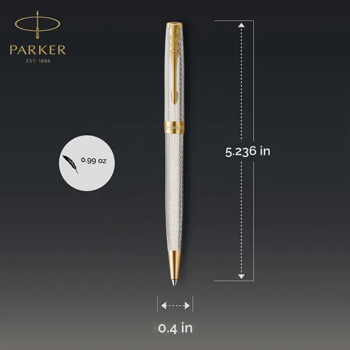 Vista 2 de Parker Sonnet - Bolígrafo de punta de bola, Caja de regalo Plata prémium