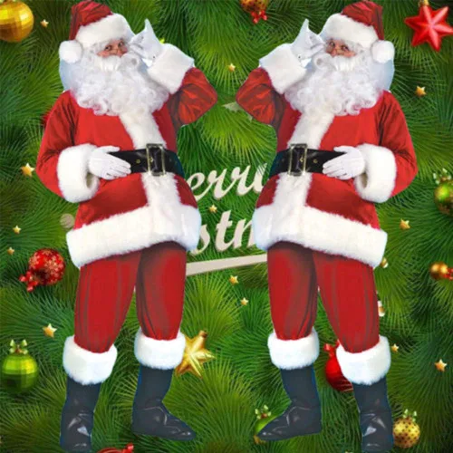 Vista 2 de Disfraz de Papá Noel de Navidad para hombre disfraz de fiesta de cosplay