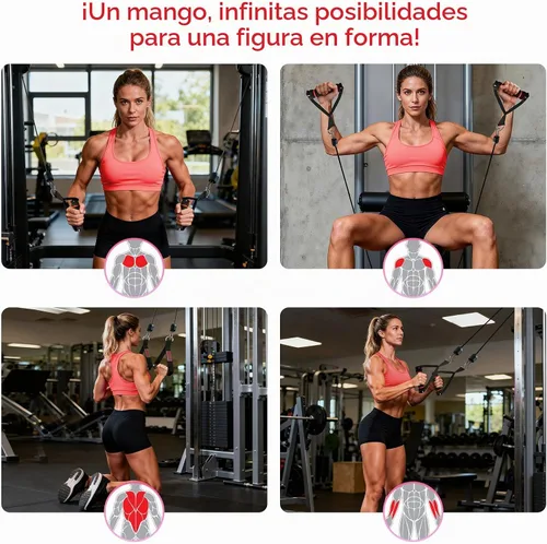 Vista 4 de FitBeast Ankle Straps for Cable Machines Women, Gym Ankle Straps & Handles
