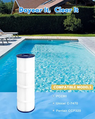 Vista 7 de Cartuchos de filtro de piscina CCP320 de 320 pies cuadrados, compatibles con PCC80, PCC80-PAK4, C-7470, FC-1976, 178580, R173573, 817-0081, 4 x 80