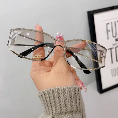 Vista 5 de Dollger Y2k - Lentes de sol para mujer, de moda, Y2K, de metal, envolventes, retro, 2000S