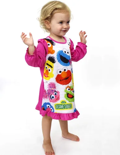 Vista 7 de Pijama de camisón de manga larga de Sesame Street para niñas