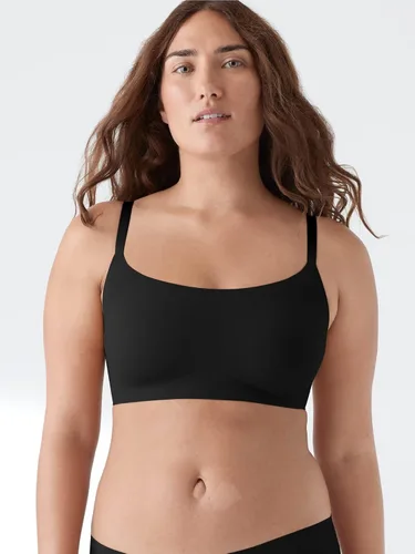 Vista 4 de True & Co - Brasier True Body con tirantes ajustables y cuello redondo para mujer Negro