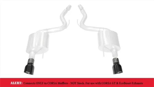 Vista 3 de Kit de puntas individuales de 4.5 pulgadas Pro-Series Ford Mustang GT 5.0L V8 Corsa Systems PVD negro 2015-2017