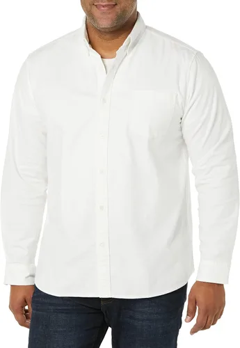 Vista 5 de Tienda Essentials Camisa Oxford elástica de manga larga con bolsillo para hombre (disponible en tallas grandes y altas)