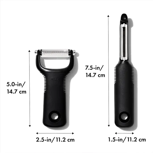 Vista 6 de OXO Juego de pelador Good Grips de 2 piezas, giratorio y juliana