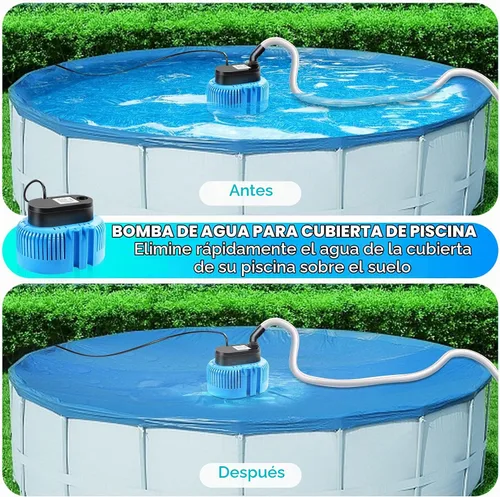 Vista 4 de DeeprBetter Bomba de Cubierta para Alberca Sobre el Suelo, Bomba de Agua Sumergible Bomba de Sumidero para Drenaje, 850 GPH Azul