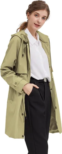 Vista 3 de Orolay Chaqueta ligera larga con capucha para mujer, Anoraks para exteriores