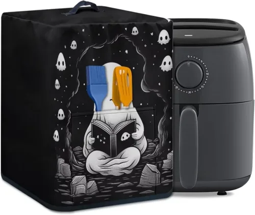 Vista 11 de Cubierta para freidora de aire con diseño de estrella de mar de playa, funda protectora rectangular con bolsillo y asa para olla a presión