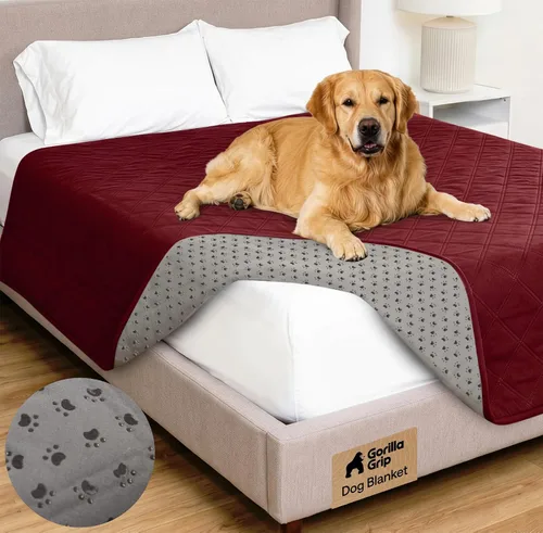 Vista 28 de GORILLA GRIP® Manta impermeable para perro, funda de sofá a prueba de fugas para perros, parte trasera de agarre de silicona, protege el sofá