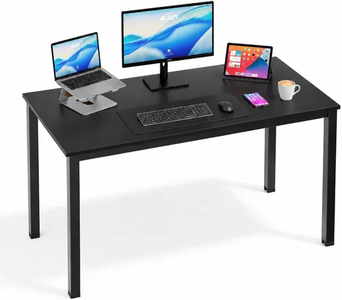 Vista 20 de Escritorio para computadora para espacio pequeño, moderno y simple, escritorio para computadora portátil, escritorio de estudio para oficina en Negro