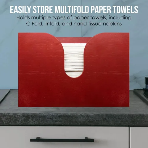 Vista 2 de Dispensador de toallas de papel de bambú, soporte para toallas de papel para montaje en pared y encimera para decoración de cocina y baño. Capacidad