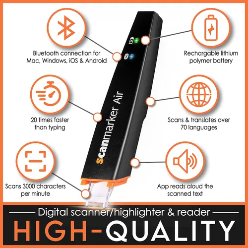 Vista 10 de Escáner portátil OCR Scanmarker Air, forma de bolígrafo, versión USB, (compatible con Mac. y Win.), Negro
