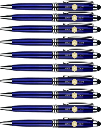 Vista 12 de Ancolo Bolígrafos publicitarios personalizados con lápiz capacitivo, personalizados con tu logotipo o mensaje, bolígrafos con nombre, número