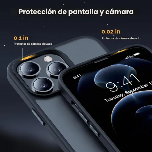 Vista 4 de miracase Funda magnética para iPhone 12/12 Pro (compatible con MagSafe), protección de grado militar, a prueba de golpes, antihuellas, translúcida