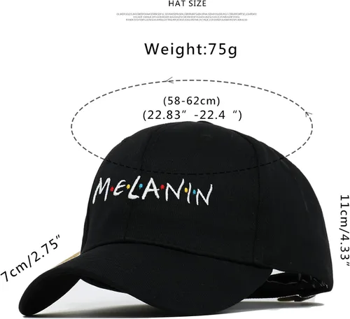 Vista 5 de Sombrero de pesca MMELANIN Gorra de béisbol con bordado de letras y gorra de béisbol ajustable unisex