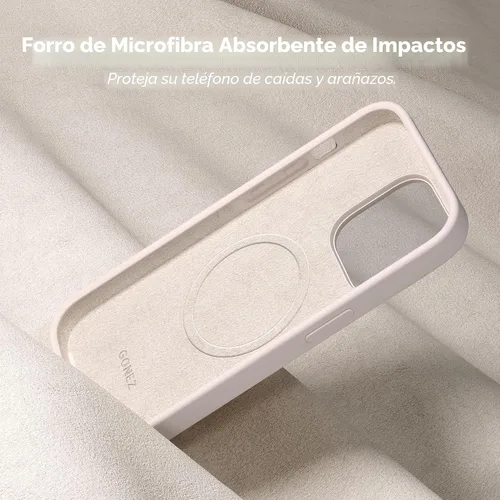 Vista 7 de GONEZ - Funda magnética para iPhone 14 Pro Max, compatible con MagSafe, forro de microfibra antiarañazos y protector de pantalla, funda de silicona
