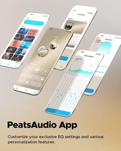 Vista 9 de SoundPEATS H3 Auriculares inalámbricos Bluetooth de alta resolución con LDAC, aptX sin pérdida, unidades triples (1DD+2BA), cancelación activa