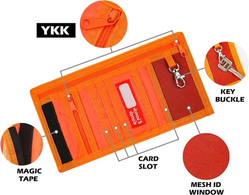Vista 6 de Rough Enough - Cartera pequeña y suave para hombre y mujer, con bolsillo frontal, tarjetero con cordón para el cuello, correas para el cuello