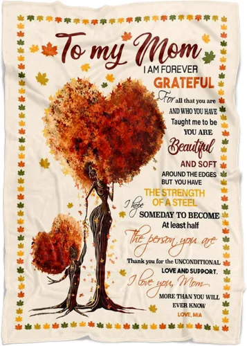 Vista 8 de Manta personalizada para mamá de hija e hijo, manta personalizada para el día de la madre con nombres de los niños, manta con texto en inglés «To My